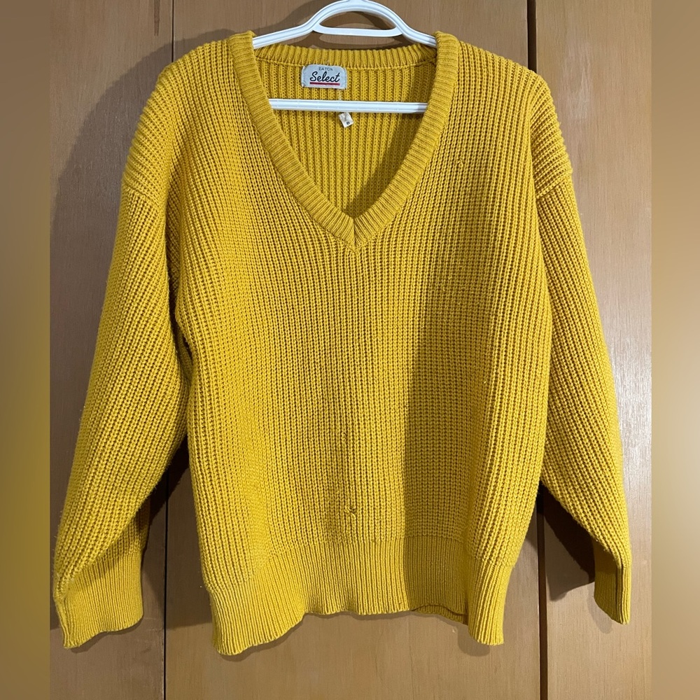 2/$20 Women's V-Neck Sweater in Vibrant Yellow